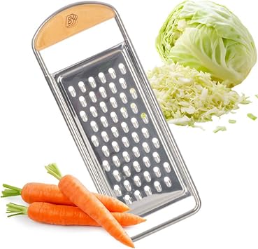 Kings County Tools Cheese Grater Handheld, Flat Food Grater, 12 x 4.5