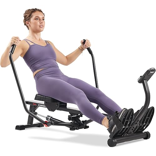 Sunny Health & Fitness Smart Compact 360° Full-Motion Rower, Low-Impact Full-Body Workout Rowing Workout Machine, Wide Motion Range & Space-Saving Design, Free SunnyFit Training App Connection