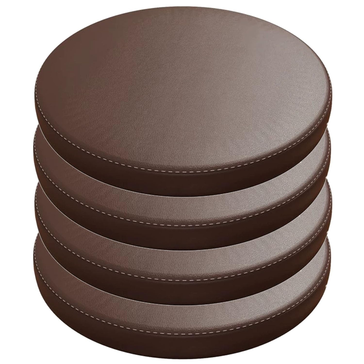 JORTUIO Round Chair Seat Pads, Set of 1/2 4 Round Waterproof Chair Cushions for Indoor Outdoor Furniture Dining,Garden, Bistro, Bar Stool,Patio, Office,Coffee Shop Cushion(Dark Coffee,35cm(4pcs))
