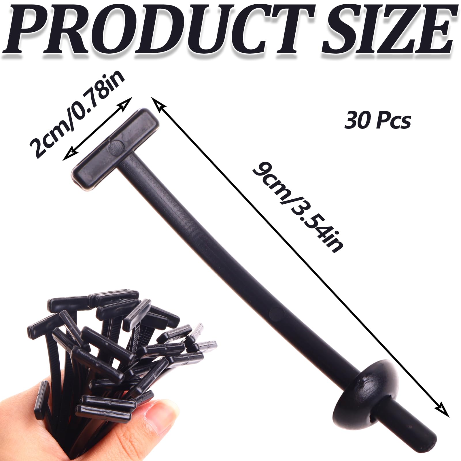 Universal Nylon Cable Tie Buckle, 30 Pcs, Black Heavy Duty Self-Locking with 0.6mm Thickness 9x2cm Size - Image 2