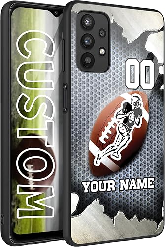 Personalized Football vs Name Number America Flag Decor Rubber Cover Phone Case for Galaxy A15A25A14A54A53A03SA02SA12A13A32A42A51A52A71 Custom