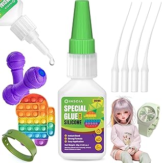 Silicone Glue, 20g Clear Super Glue for Silicone Repair Quick Fix Silicones Adhesive Heavy Duty Strong Crazy Instant Glue for Bonding Model, Toys, TPR, TPU, DIY Crafts and More