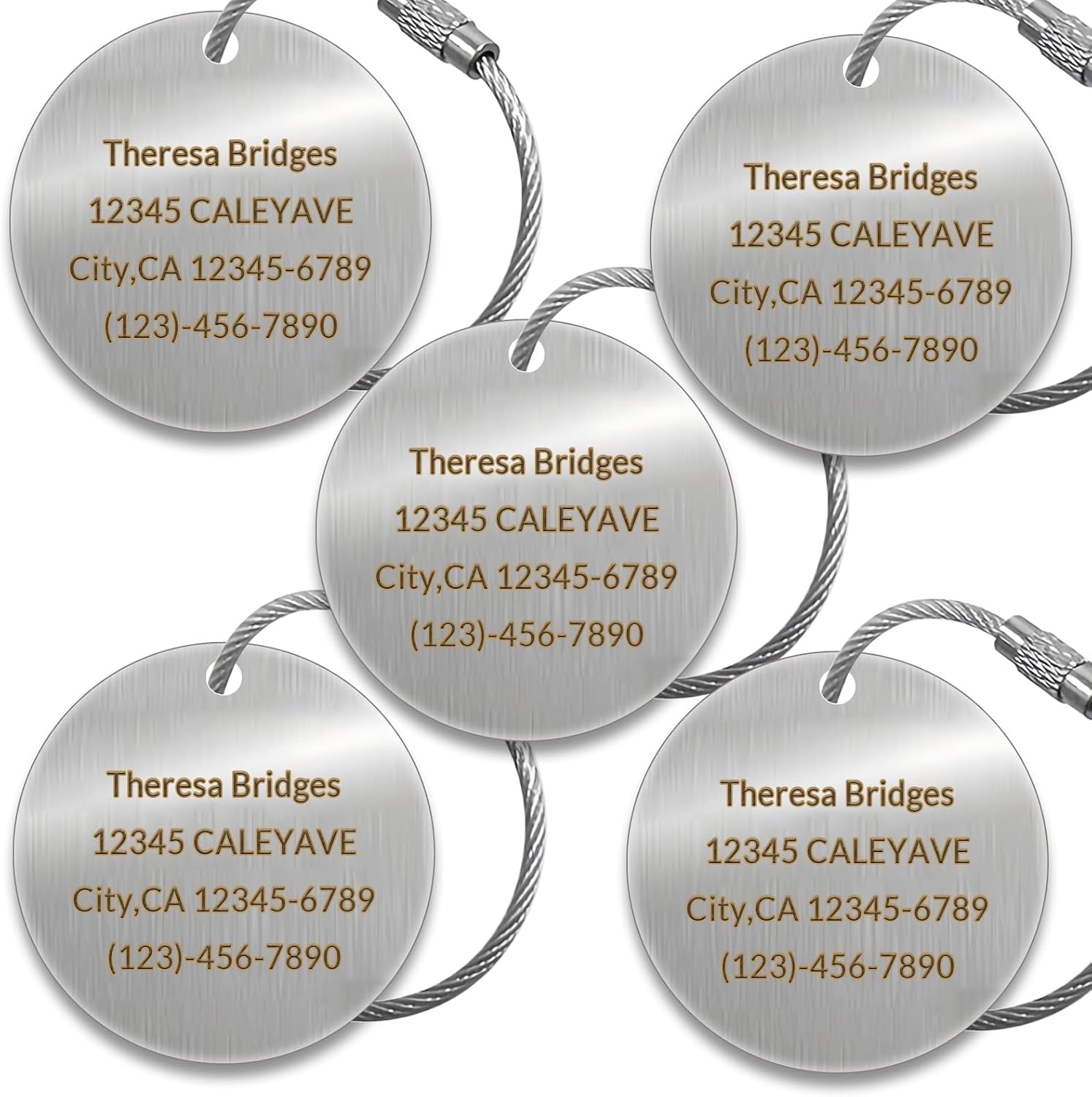 (Made in USA) Personalized Luggage Tags-Custom Metal Luggage Tags for Suitcases, Backpacks Bags Handbags ((2×2) Multicolored Name Initials)