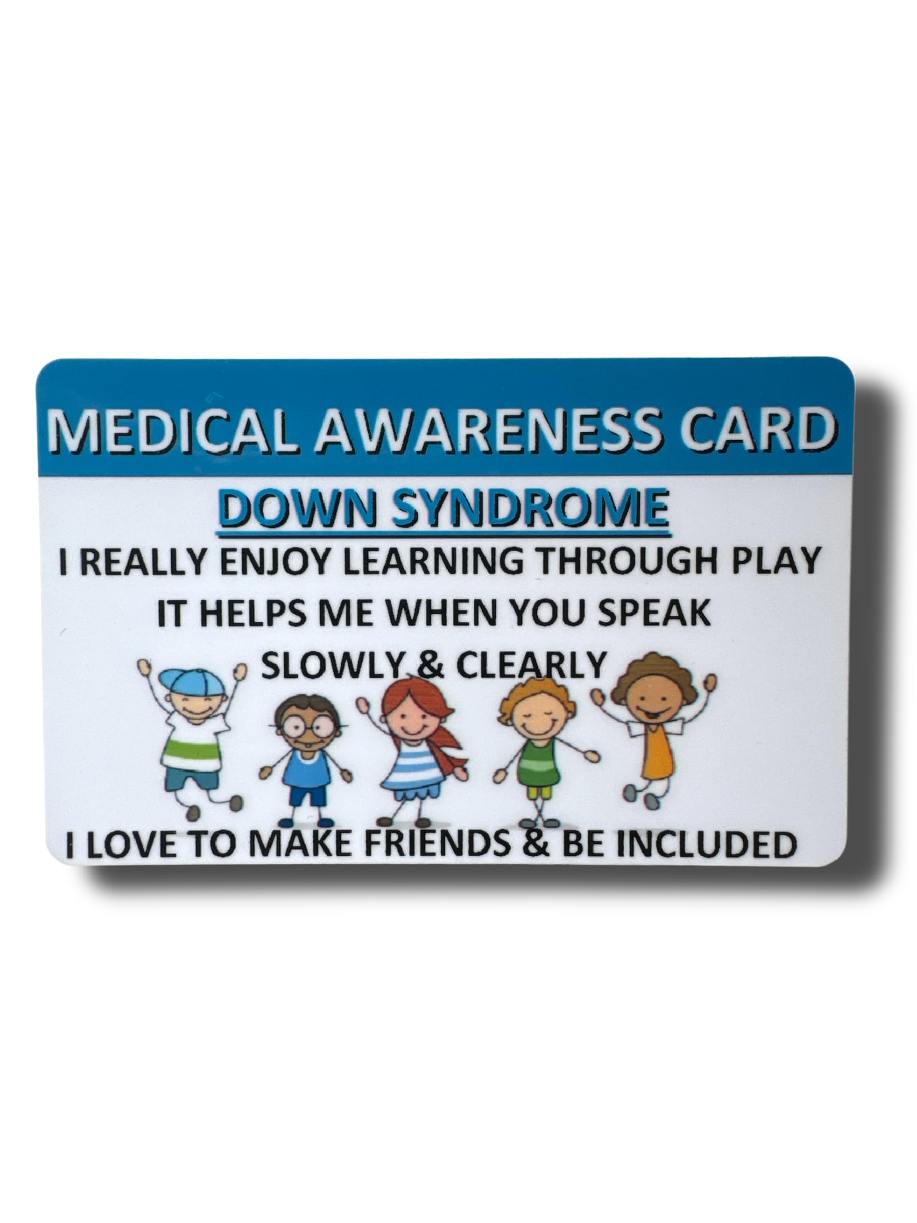 Medical Awareness Information Card (Down Syndrome, Blue) — image 1