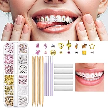 Amazon.co.jp: Ruzimiv 歯のクリスタルキット、歯の宝石セット、透明な