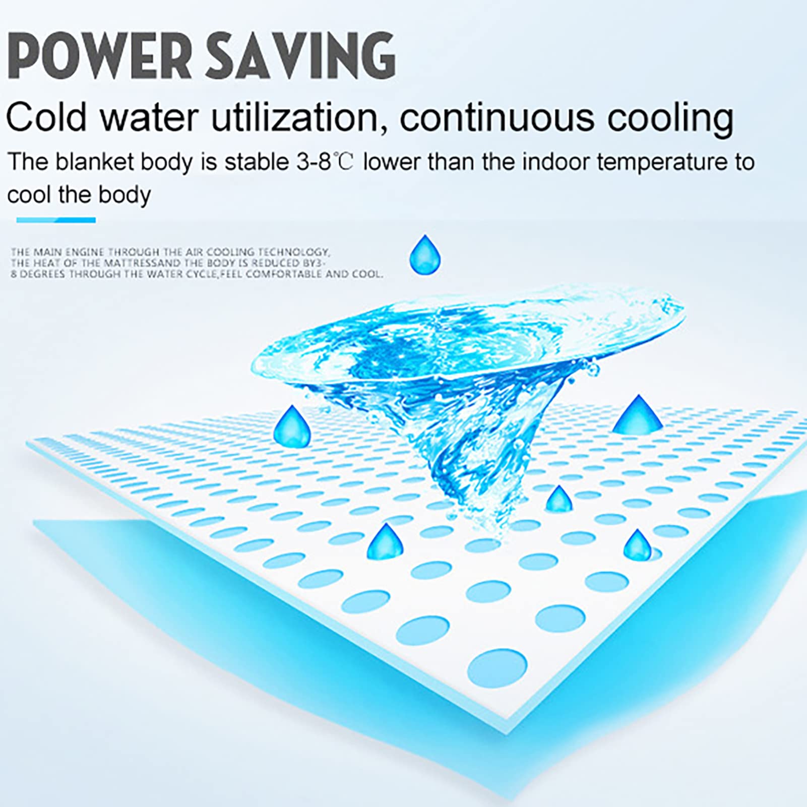 Materasso Ad Acqua di Raffreddamento, Sistema di Raffreddamento Ad Acqua per Materasso Refrigerato, Ideale per Chi Dorme Caldo E Sudori Notturni, Fresco d'Estate(Color:27"x63")