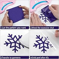 Vista 80 de HTVRONT - Rollos de vinilo termotransferible (HTV) blanco y negro, 12 pulgadas x 15 pies de vinilo de planchado para Cricut & Cameo, para camisas