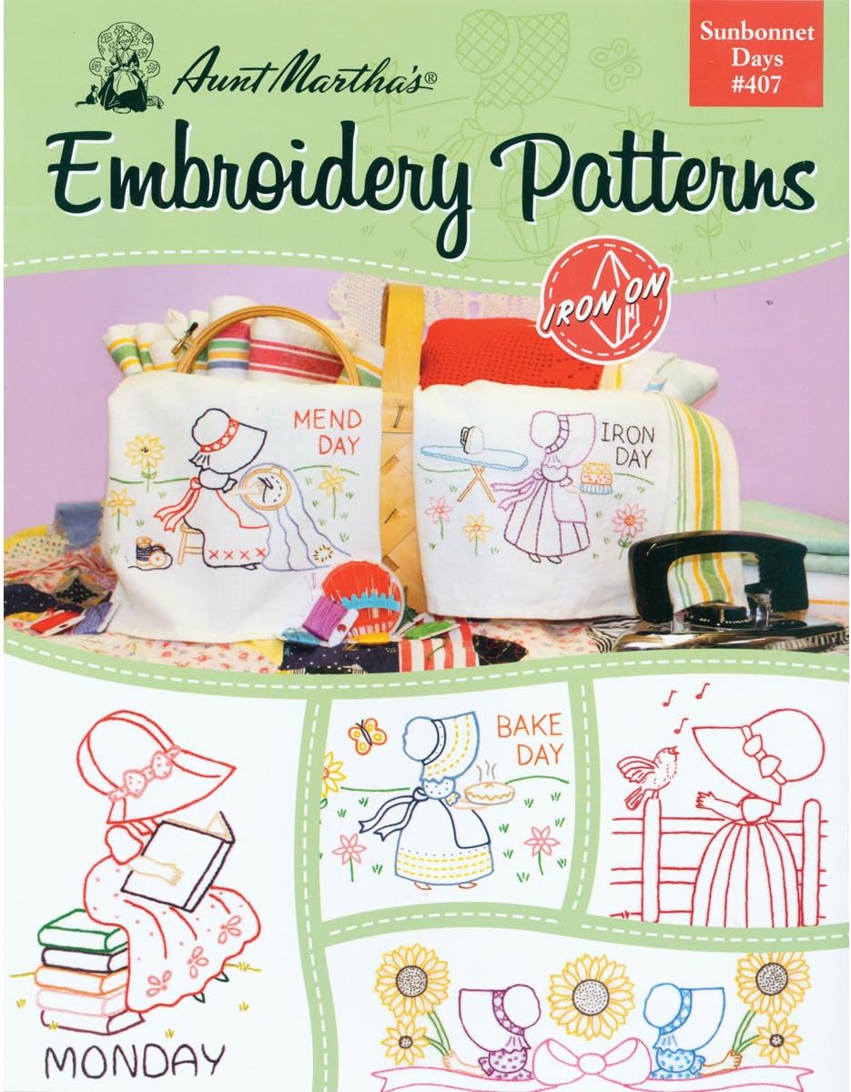 407 Sunbonnet Days Embroidery Transfer Pattern Book Kit