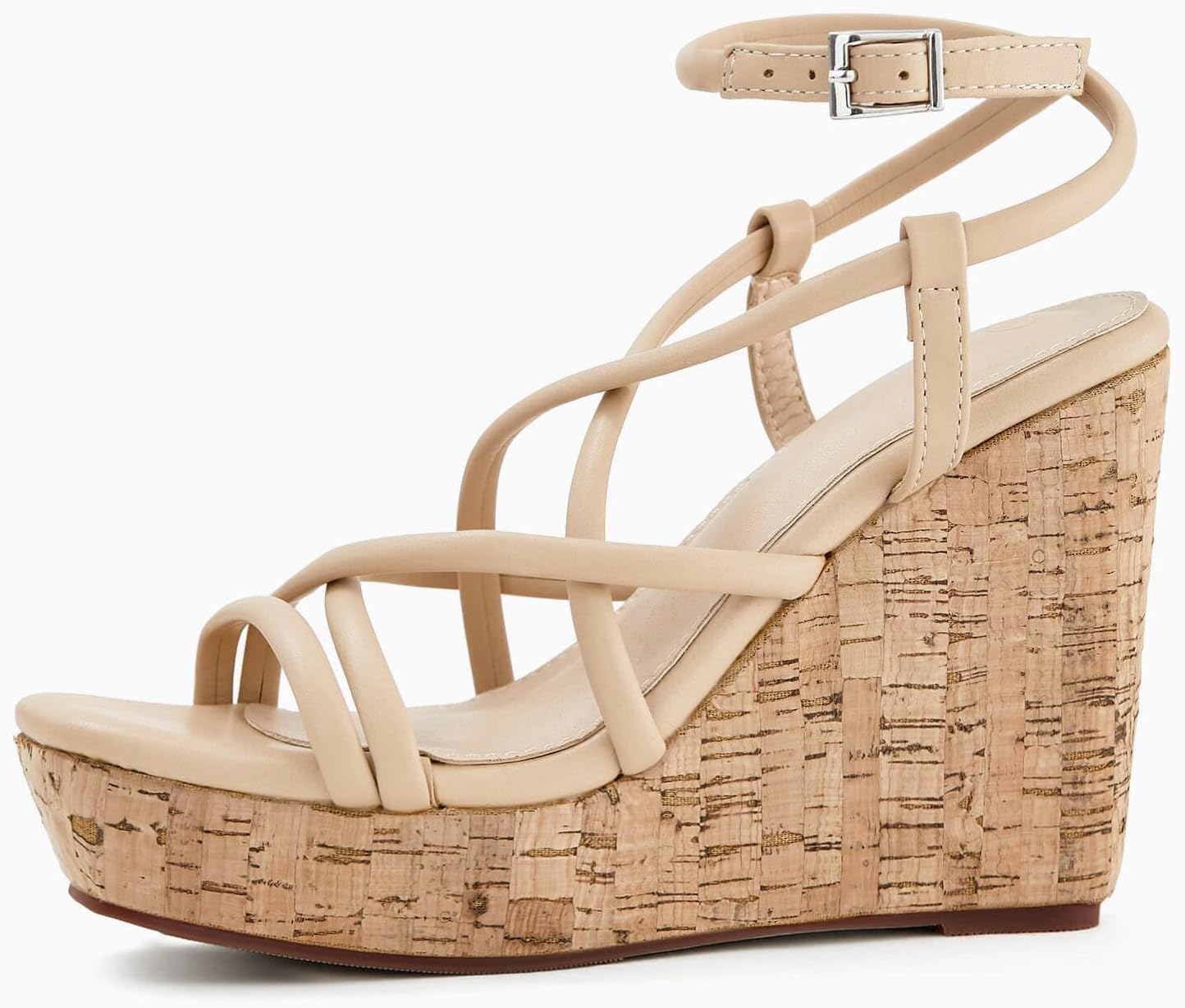 Coutgo Women Platform Wedge Sandals Cork Slingback Wedges Espadrilles Heels Summer Shoes - Image 4