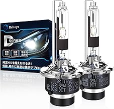 【Metal Base】Briteye D4R HID Bulb, 8000K, Genuine Replacement HID Headlight, D4R, 35W, for 12V Vehicles, HID Light, Stable Light Axis (2 pieces)
