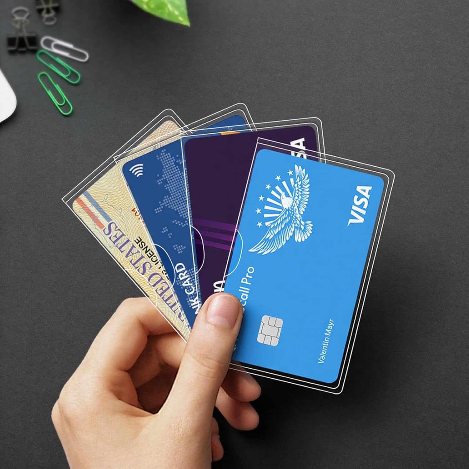 12Pcs Waterproof PVC Card Holder Sleeve for Social Security Cards, New Medicare Cards & Credit Cards, Transparent Card Holders Moisture & Dust Guard, Transparent Design, Moisture & Dust Guard