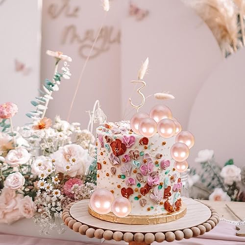 Miniatura 126 de Rsstarxi 30 piezas de bolas de burbujas para decoración de tartas, bolas de espuma, mini globo para cupcakes, decoración de bricolaje para baby Oro