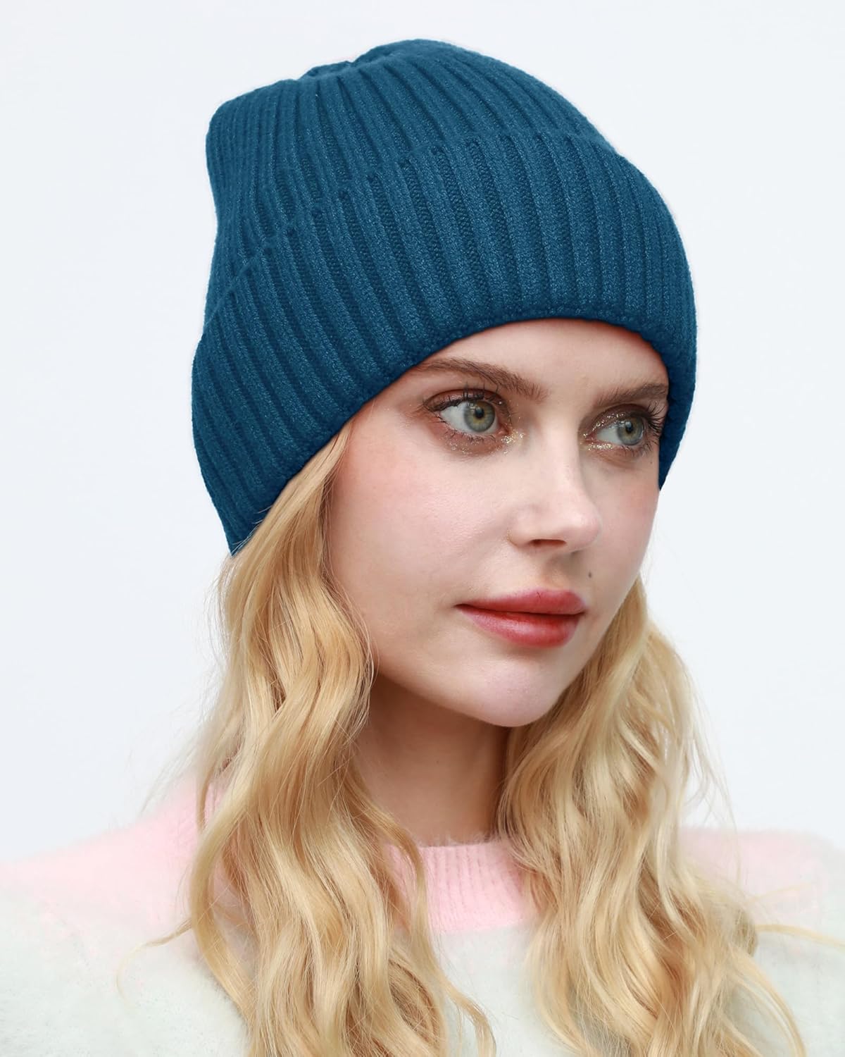 ROYBENS Womens Satin Lined Beanie for Men Wool Knit Cuffed Warm Winter Hats Fisherman Beanies Women Soft Skull Cap Unisex - Image 3