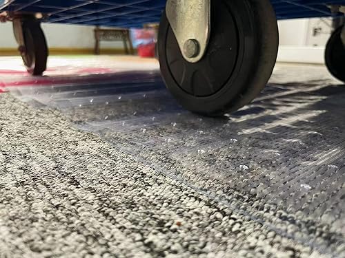 Miniatura 6 de Protector de alfombra de plástico de vinilo PVC transparente para alfombra de pasillo para alfombra de pelo bajo con respaldo tachonado (27 pulgadas