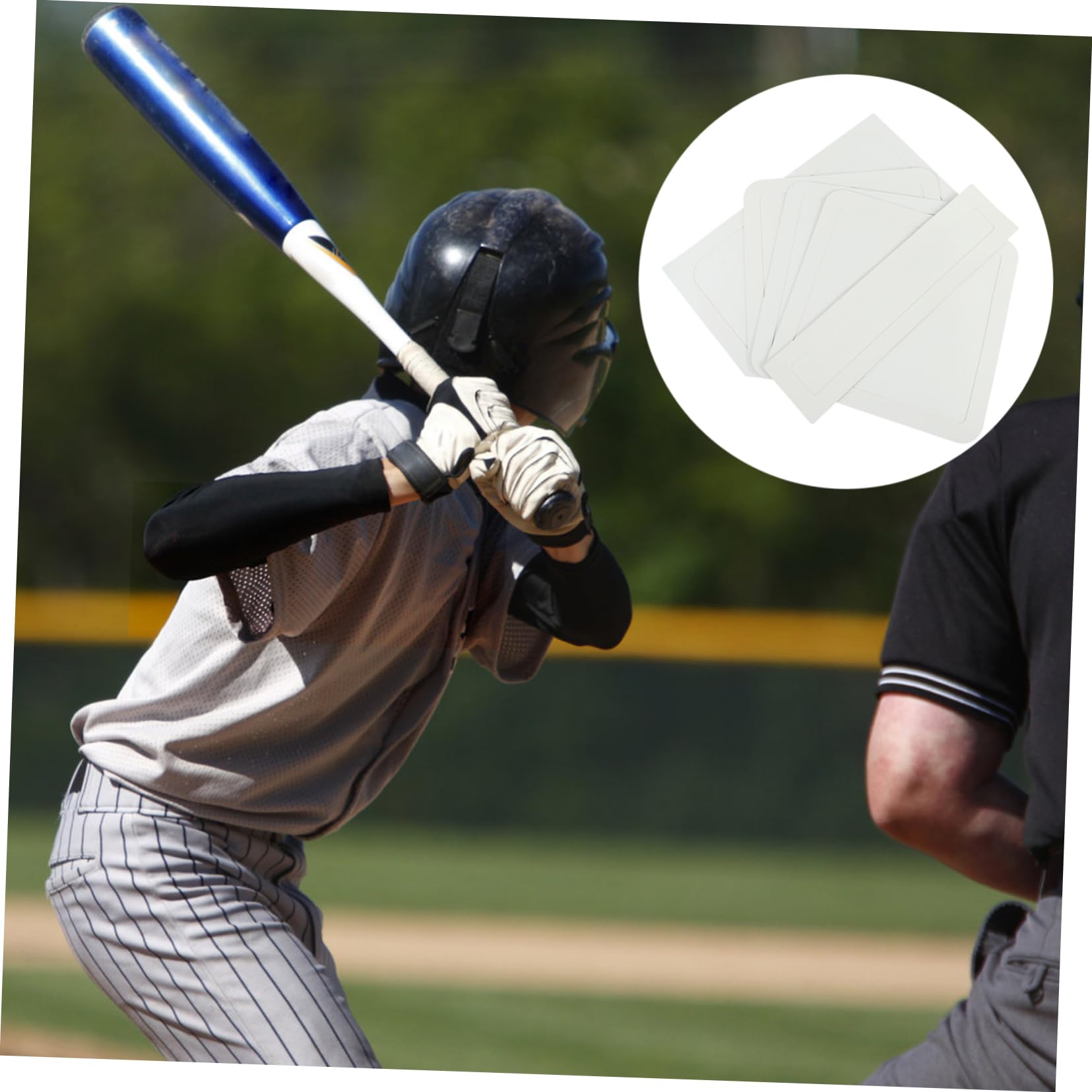 ibasenice 5pcs Baseball Base Non- Rubber Mat for Pitching and Training Thrown Down Bases for Practice