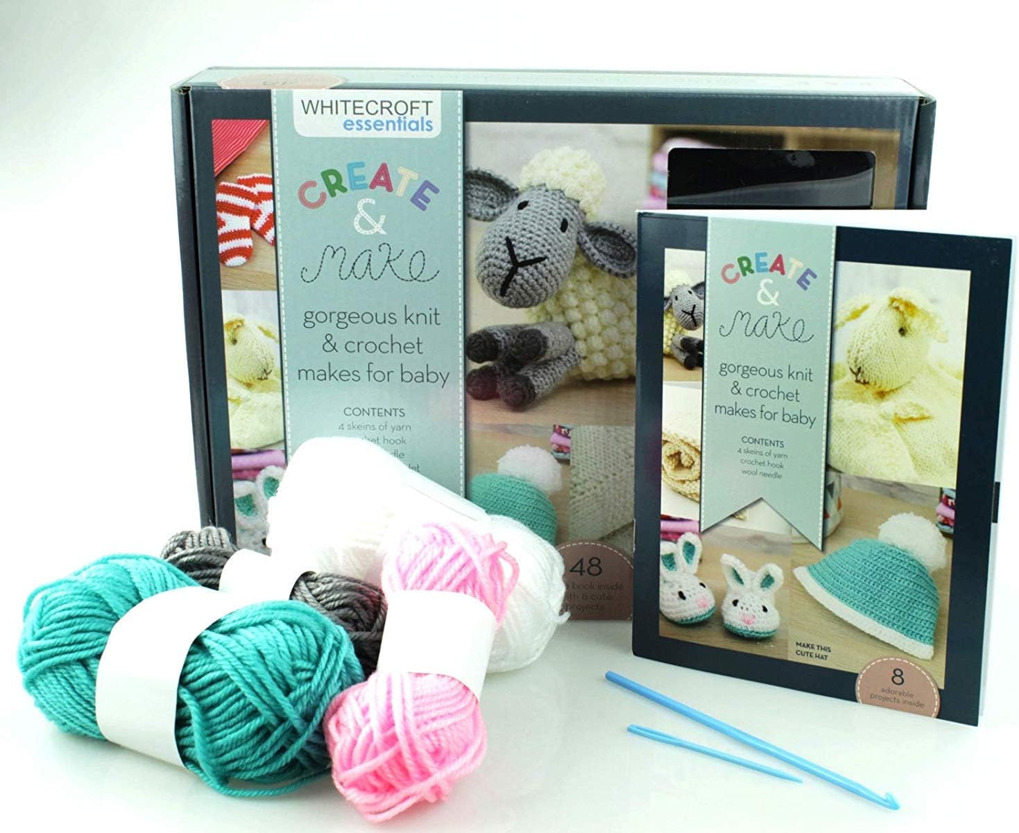 Whitecroft Gorgeous Knitting Crochet Makes Kit For Babies - Includes Book Full of Cute Projects