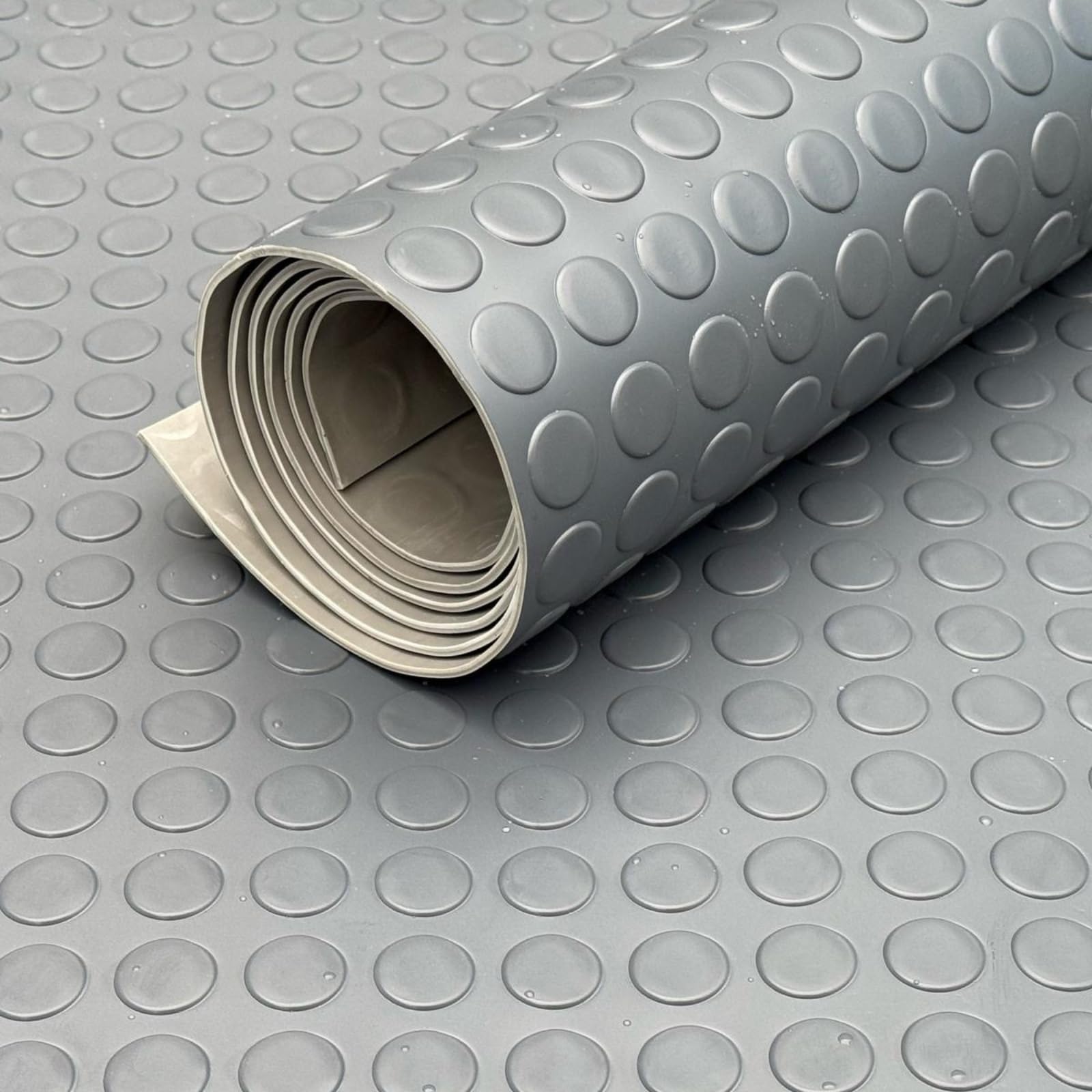 Shield Autocare 2m x 1.5m Light Grey Coin PVC Flooring Roll | Non Slip Industrial Lino Vinyl Floor Matting for Garage Work Van Heavy Duty 3mm Thick 1.5m Width โ image 1