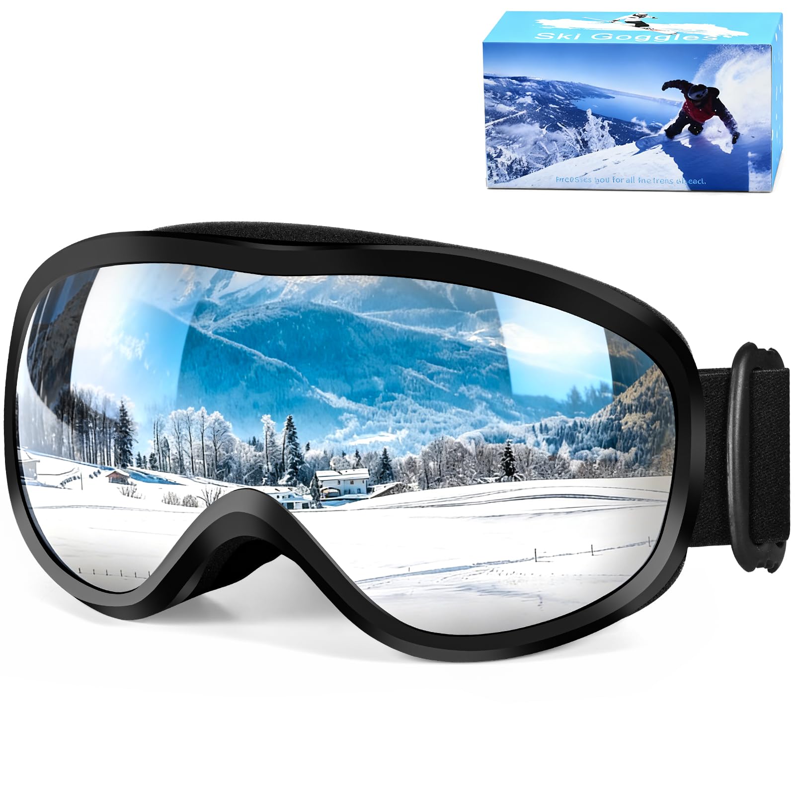 Masque De Ski Photochromique Anti-buée – Double écran, Cadre TPU, OTG, Sangle Réglable, Pour Ski Et Snowboard