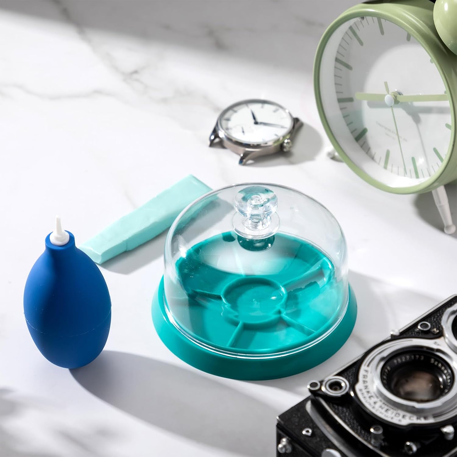 Skylety 3 Pcs Watch Cleaning Kit with Watch Cleaning Putty, Movement Dust Cover, Dust Blaster, Repair Tools for Watchmaker Maintenance Accessory