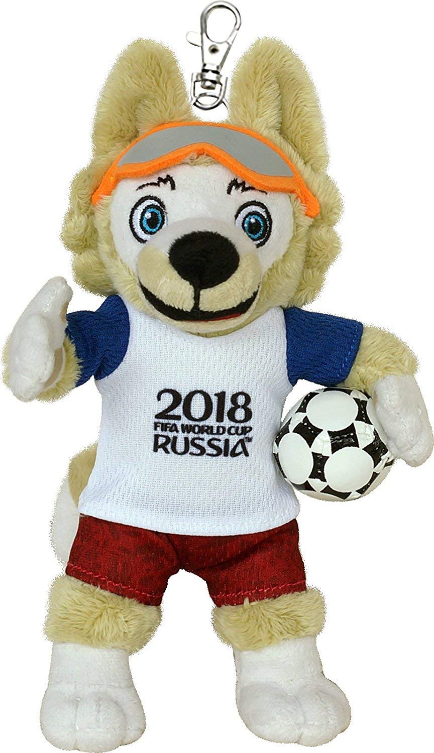 FIFA 2018 Mascota oficial 100240 Zabivaka, (Mundial de fútbol 2018), peluche con colgante 18 cm, unisex, para niño