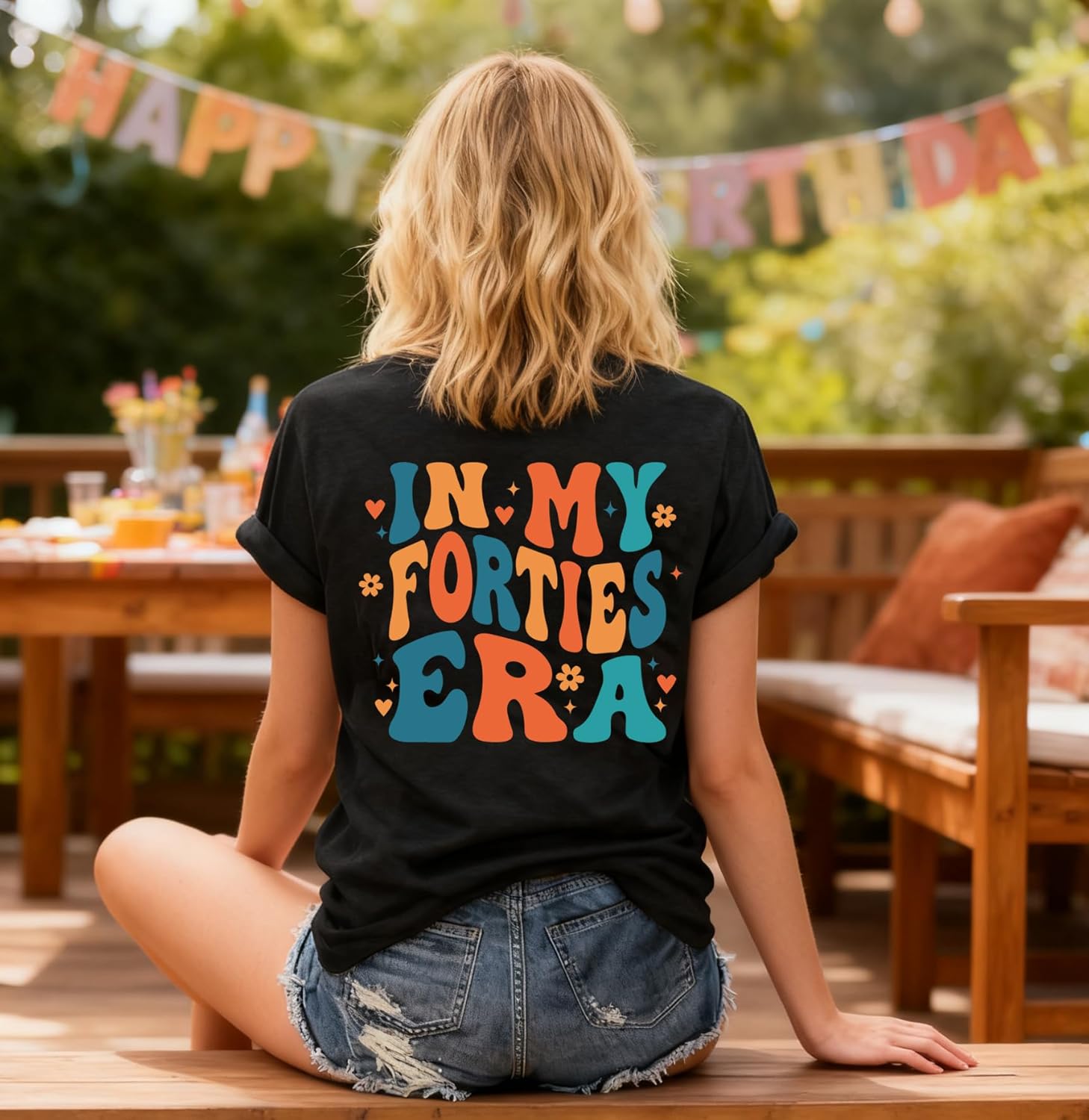 Birthday Shirt for Women Vintage 1986 T Shirt in My Forties Shirt 40th Birthday Party Short Sleeve Tee Tops - Image 3