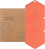 Shinemade Silicone Trivet Mats Set of 3 - Heat Resistant to 450°F Hot Pads, Non-Slip Food Grade BPA Free for Kitchen Countertops (Red Coral)