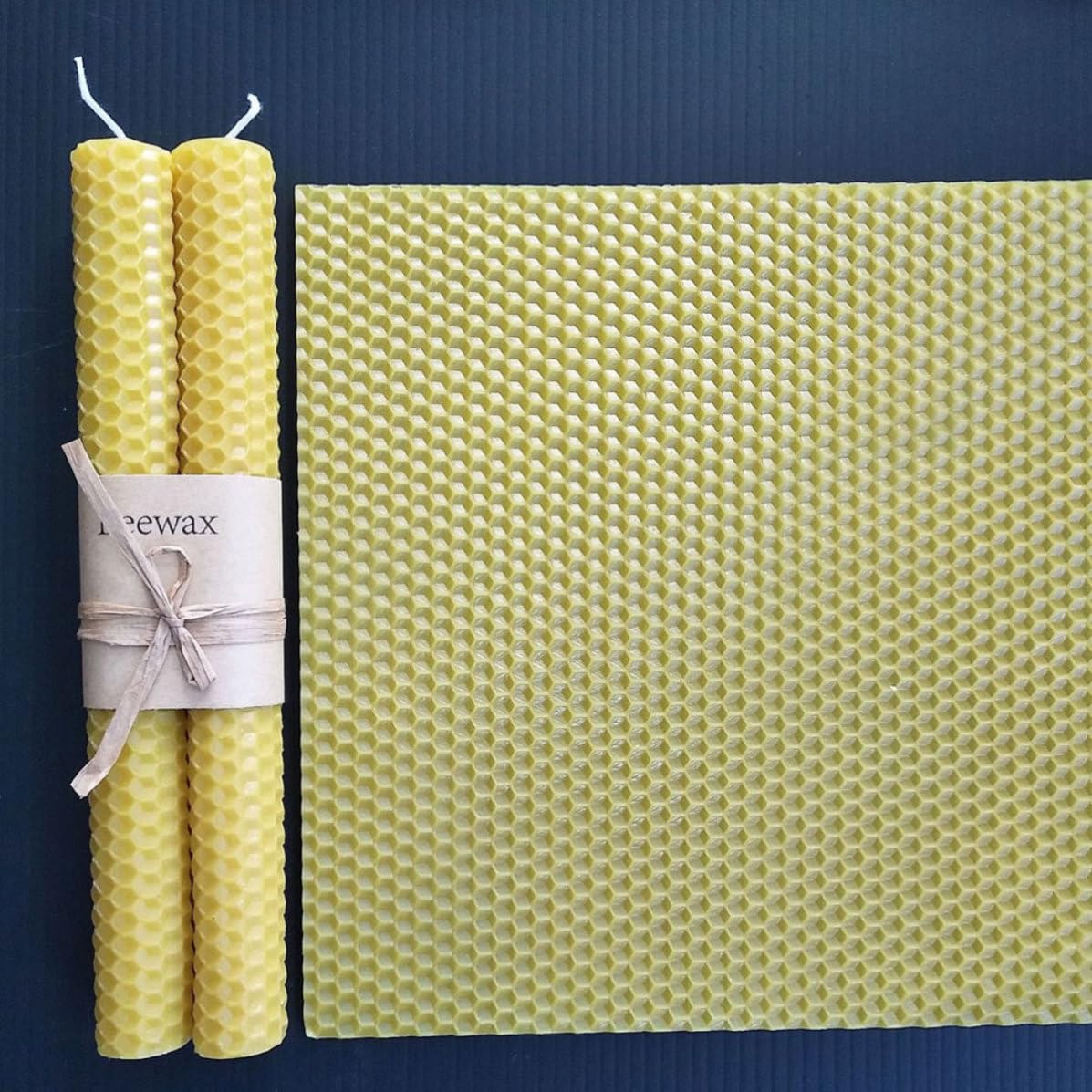 BATHVEVE Juego para Hacer Velas Caseras con 10 Láminas de Cera de Abeja Natural y 10 Núcleos de Algodón, Fácil de Usar para Práctica en Casa o Uso Profesional Color Color Aleatorio