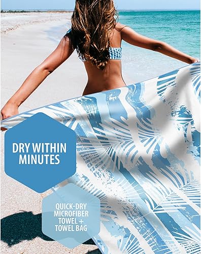 Vista 61 de VENTURE 4TH Toalla de playa de microfibra: secado rápido, compacta, sin arena, absorbente, a prueba de arena y ligera, perfecta para camping, playa