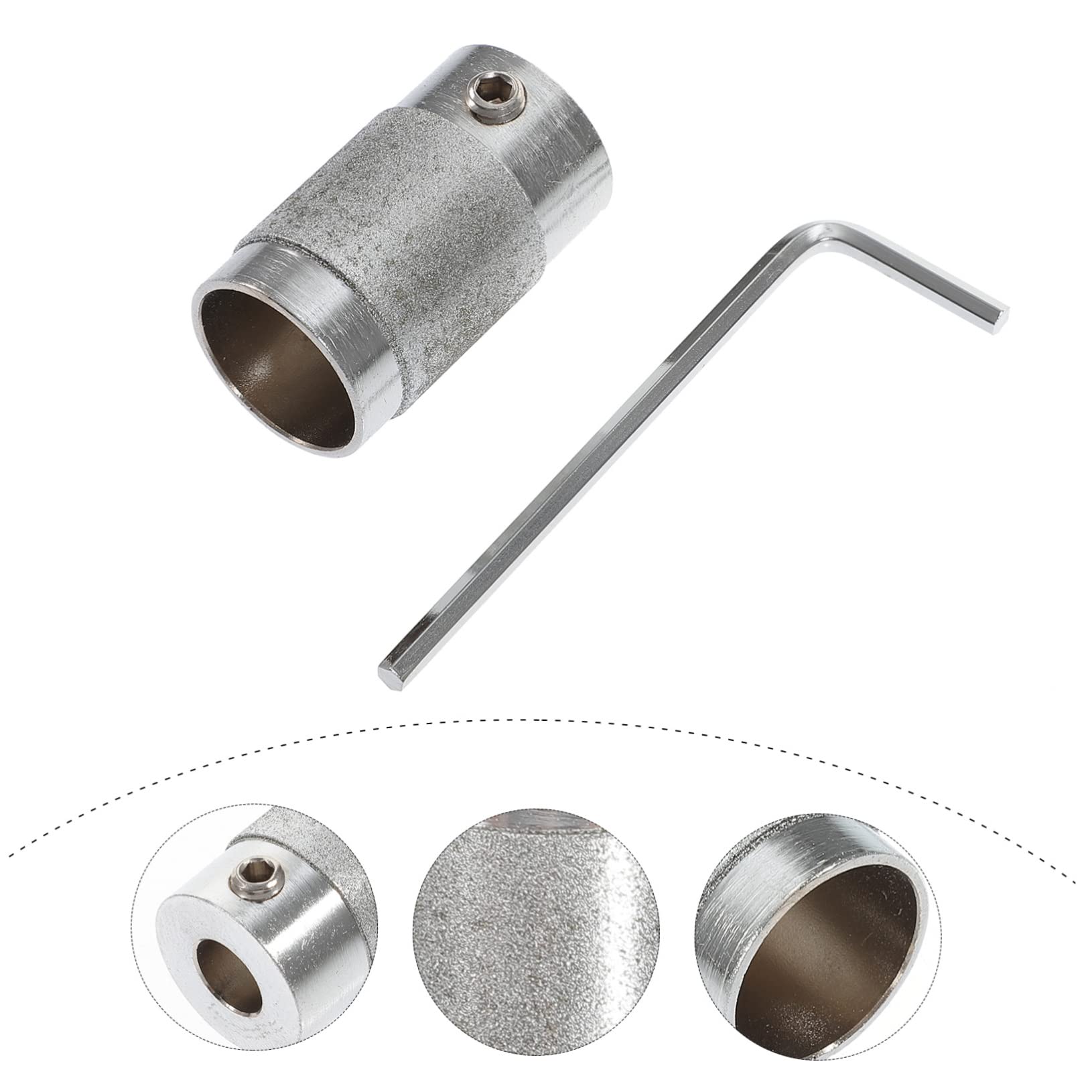 VILLCASE 5 Piezas De Cabezal Abrasivo Para Amoladora De Vidrio Rueda De Pulido Broca Cónica De 1/4 De Pulgada Cabezal Para Vidrio Herramientas Para Vidrio Aleación De Aluminio