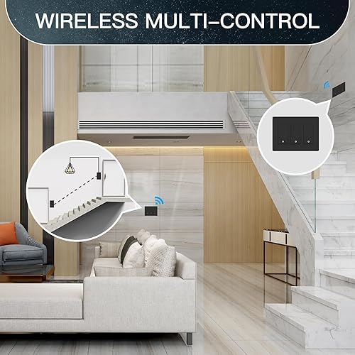 Miniatura 3 de MOES Interruptor de luz inteligente WiFi de 2 generación, interruptor de pared de 2.4 GHz, requiere cable neutro, control remoto de aplicación Smart