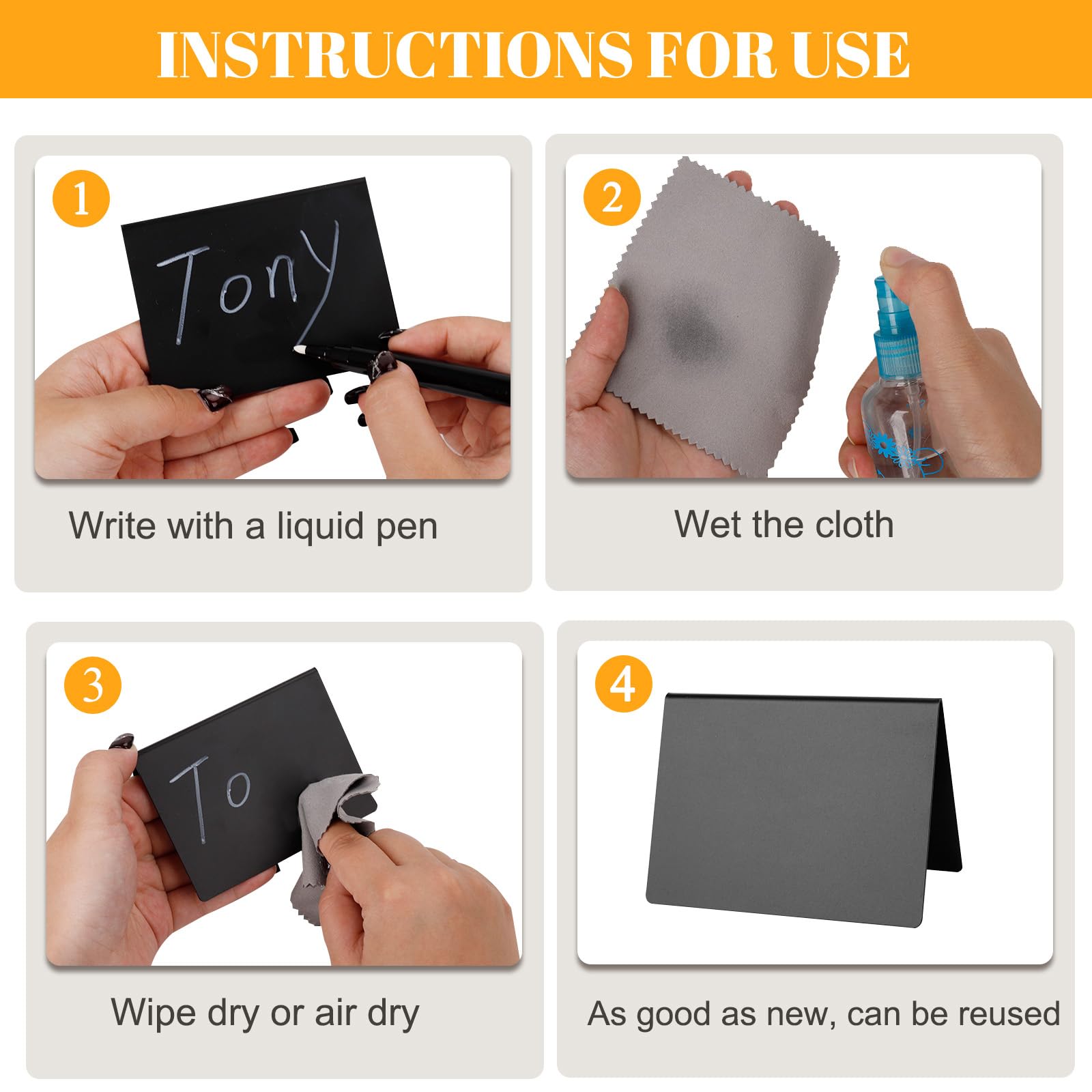 30 Pièces Mini Tableau Noir, Petit Tableau Noir, étiquettes Prix Ardoise, Avec Marqueurs Craie Und Chiffons De Nettoyage, Pour Boulangerie Buffet Mariage Fêtes Mariage