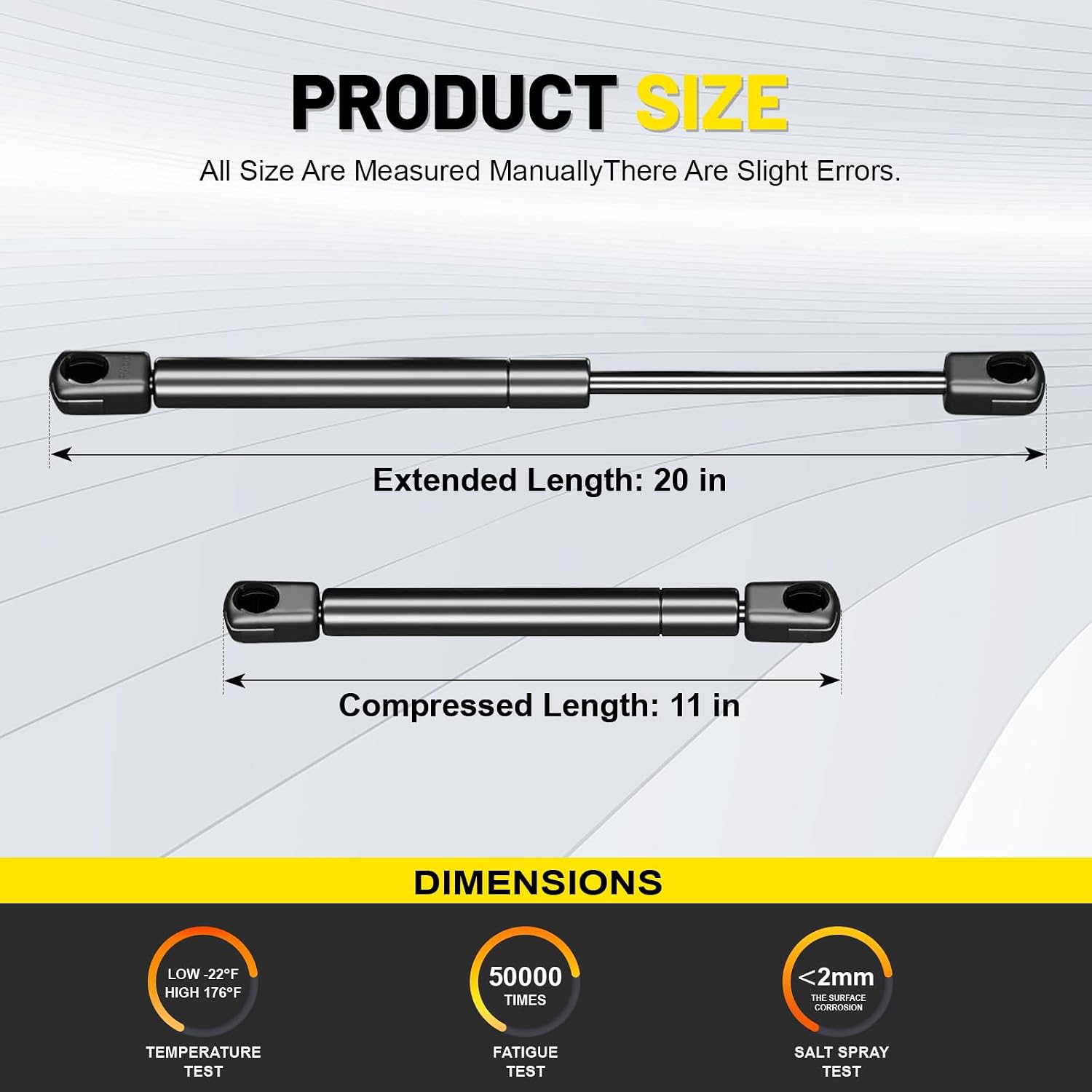 2 PCS Front Hood Lift Supports Shocks Struts Gas Spring Compatible with 2002-2010 Dodge Ram 1500 2002-2010 Dodge Ram 2500/3500, 2008-2010 Dodge Ram 4500/5500，Replaces 55276321AA SG314036 4364