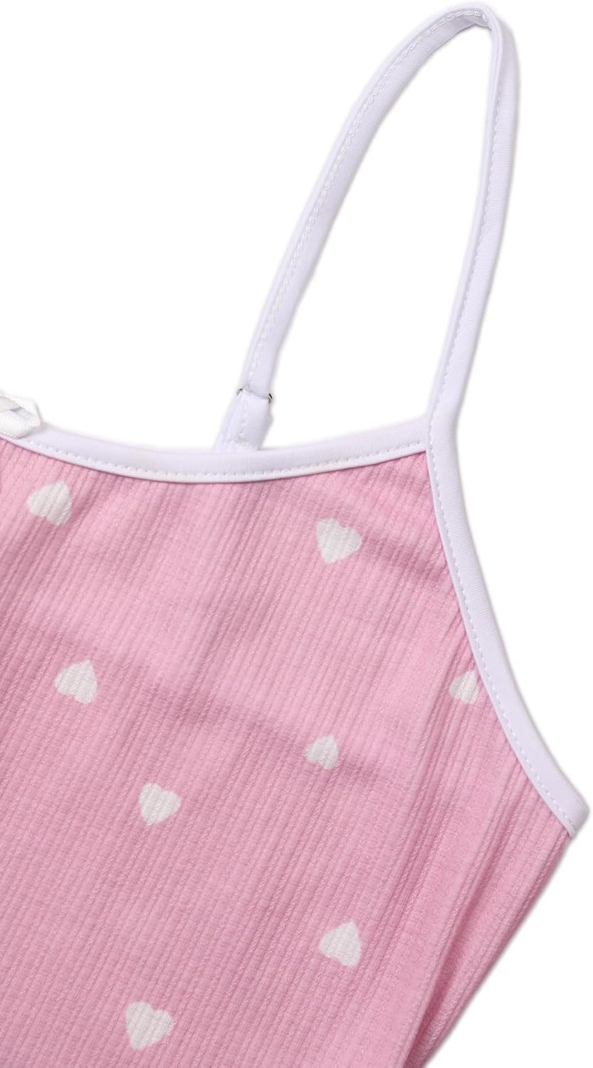 Hilinker Womens Graphic 2 Piece Pajama Set Summer Cute Crop Cami and Shorts Ribbed Lounge Sets - Image 5