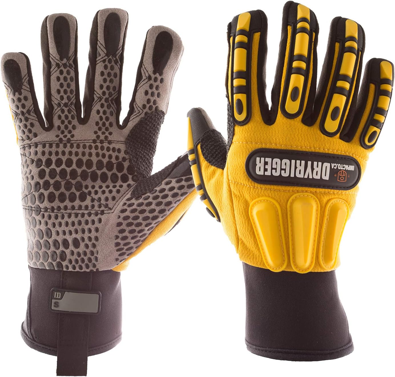 Impacto WGRIGGS Dryrigger Oil and Water Resistant Glove, Yellow/Black