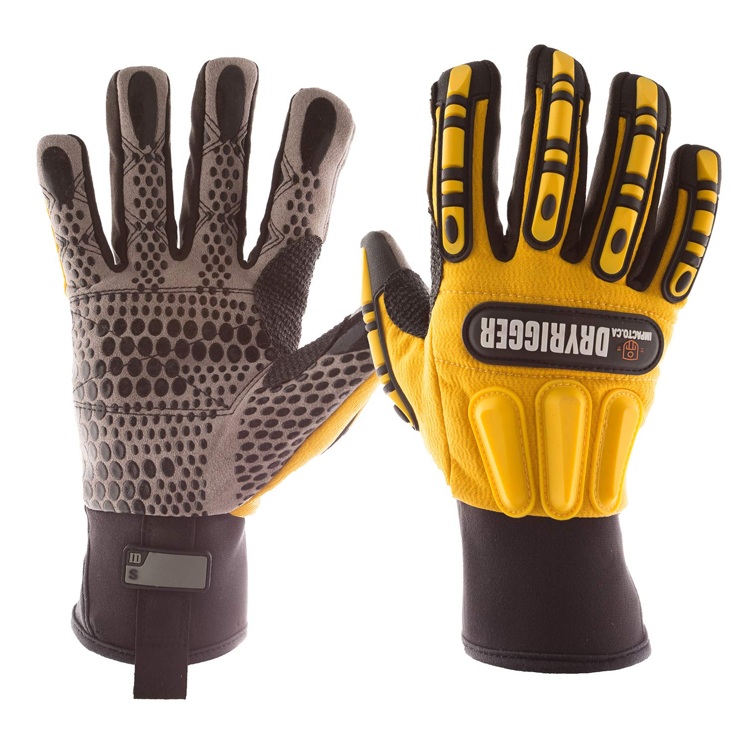 Impacto Small Dryrigger Oil/Water Resistant Glove - Yellow/Black/Grey