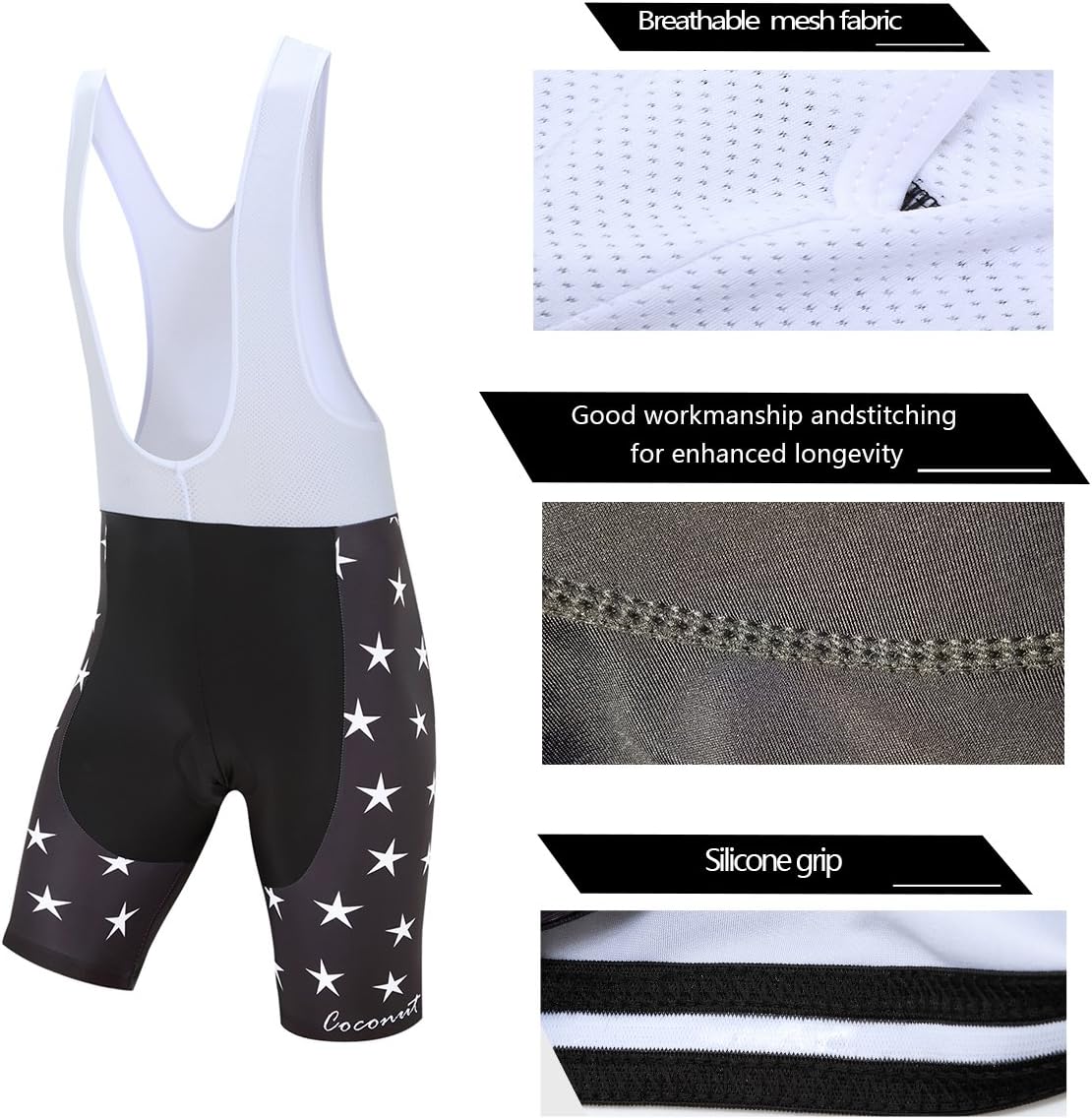 Coconut Ropamo CR Men's Cycling Jersey Set Road Bike Jersey Zipper Pocket Short Sleeves Cycling Kits Bib Shorts 3D Padded - Image 5