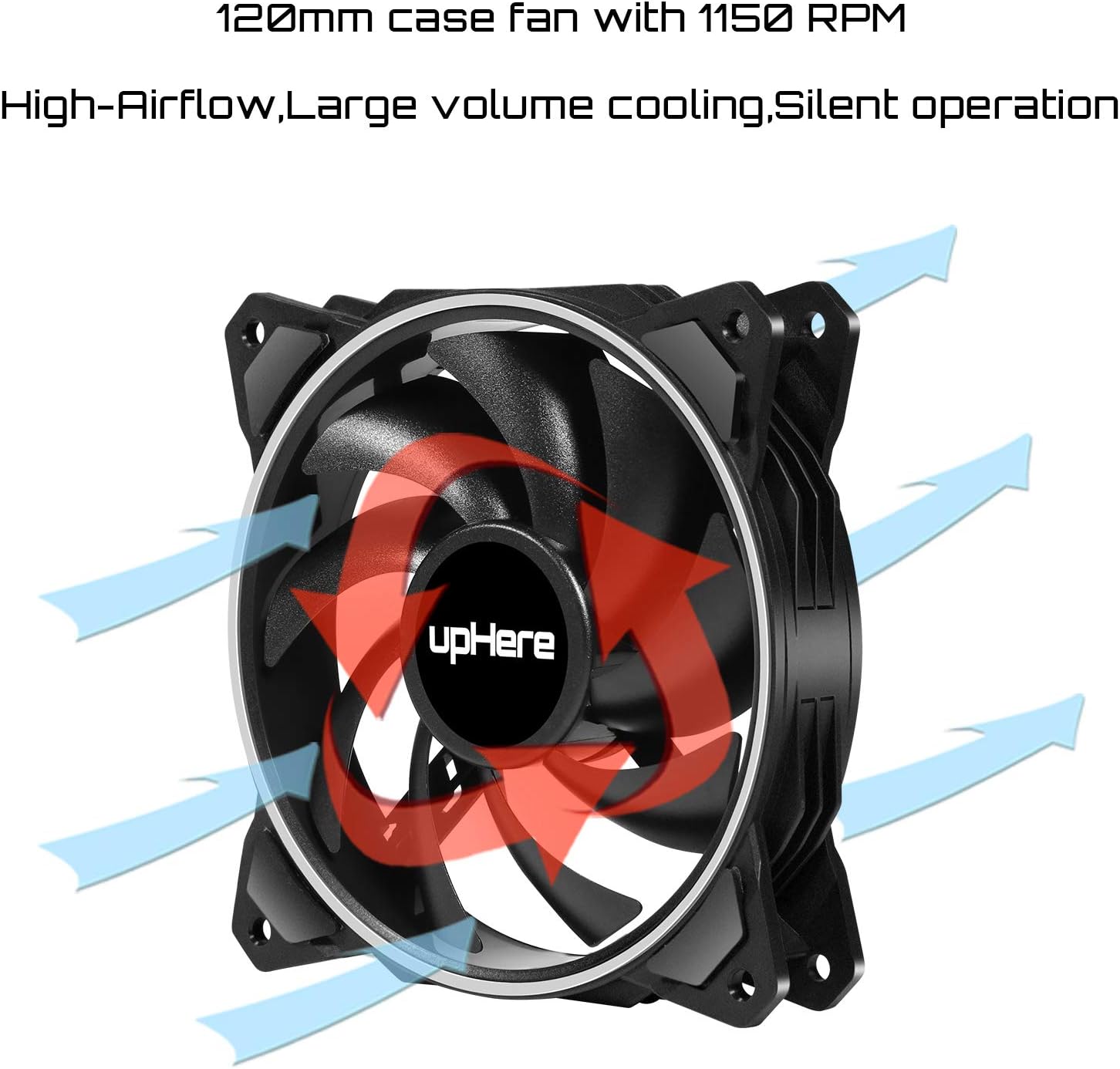 Authentic Crazy Deals upHere 120mm RGB LED with Remote Control Case Fan,Dual Halo LED Pc Fan,High Performance Silent Fan for PC Cooling,EN1206-5 Top Rated upHere 120mm RGB LED with Remote Control Case Fan,Dual Halo LED Pc Fan,High Performance Silent Fan for PC Cooling,EN1206-5