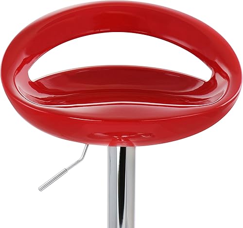 Miniatura 8 de Elama Moderno taburete de bar ajustable retro de 2 piezas con base cromada