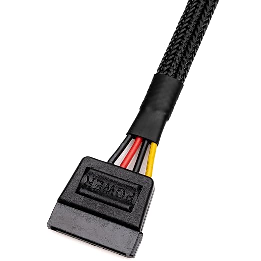 Cable de Extensión SATA Power 60cm Negro CRJ miniatura 6