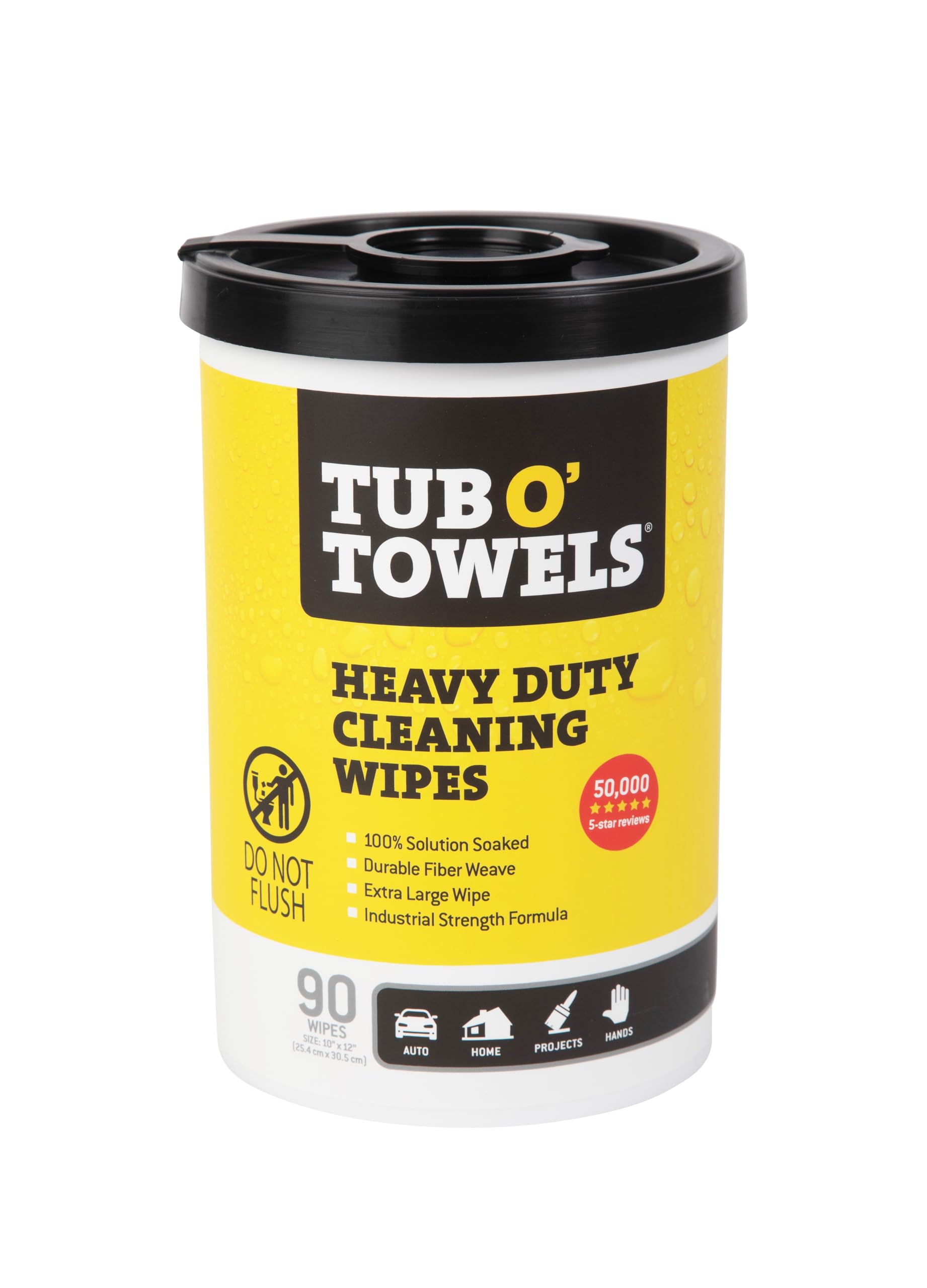 Tub O Towel Heavy Duty Multi-Surface Fresh Scent Cleaning Wipes Lanolin with, Vitamin E, and Aloe 90 Towel Canister TW90 1