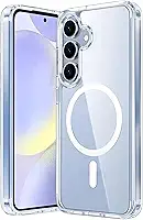 Capa Mag-safe para Samsung [Galaxy S25] Capinha Slim Premium com [Proteção de Câmera] Magnetica Clear Case Transparente [Anti-Amarelamento], Compatível com MagSafe e Anti Impacto (6.2 Pol)