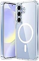 Capa Mag-safe para Samsung [Galaxy S25] Capinha Slim Premium com [Proteção de Câmera] Magnetica Clear Case Transparente [Anti-Amarelamento], Compatível com MagSafe e Anti Impacto (6.2 Pol)