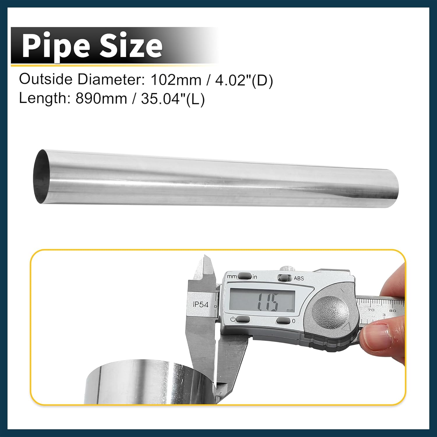 Straight Mandrel Exhaust Pipe 4" Inch OD 35" Inch Length T304 Stainless Steel Reusable | DIY Mandrel Exhaust Pipe 1 Pcs