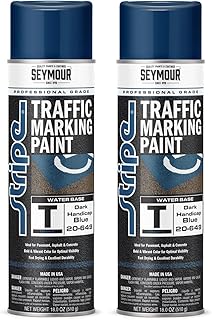 20-649 Seymour Stripe Water-Based Traffic Marking Paint—Dark Handicap Blue (18 oz, 2-Pack) | Line Striping Paint for Asphalt & Parking Lots