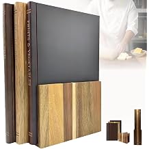 Cutting Board Book Set, Set of 3 Solid Wood Book Shaped Cutting Board Library with Wooden Stand, Cutting Board That Looks Like Books for The Books Loving Chef Vegetables Cheese Bread & Meat