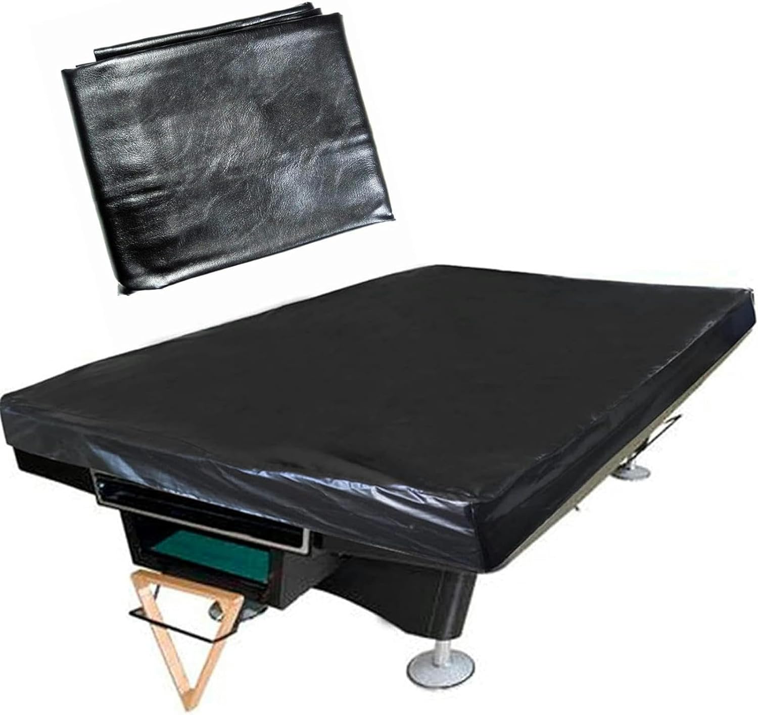 8ft Billiard Pool Table Covers, Heavy Duty Leatherette Pool Table Cover, Leather Pool Table Dust Cover, Waterproof UV Protection Cover for Pool Table, 254 * 142 * 20cm
