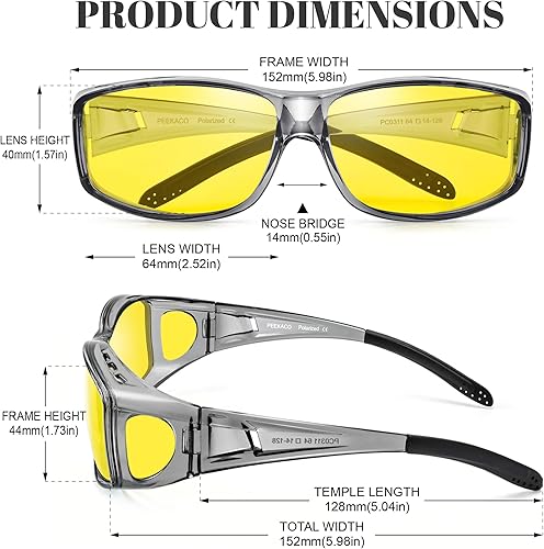 Miniatura 3 de Night Vision Driving Glasses for Women Men, Wrap Around Night Vision Polarized Glasses for Driving