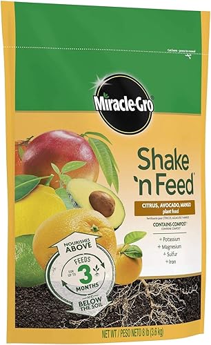 Miniatura 3 de Miracle-Gro 3002810 Shake 'N Feed - Fertilizante de liberación continua para plantas cítricas, aguacate y mango, 8 lbs.