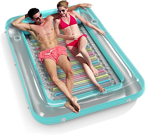 Inflatable Tanning Pool Lounger Float - Jasonwell 4 in 1 Sun Tan Tub Sunbathing Pool Lounge Raft Floatie Toys Water Filled Tanning Bed Mat Pad for Adult Blow Up Kiddie Pool Kids Ball Pit Pool main image 0