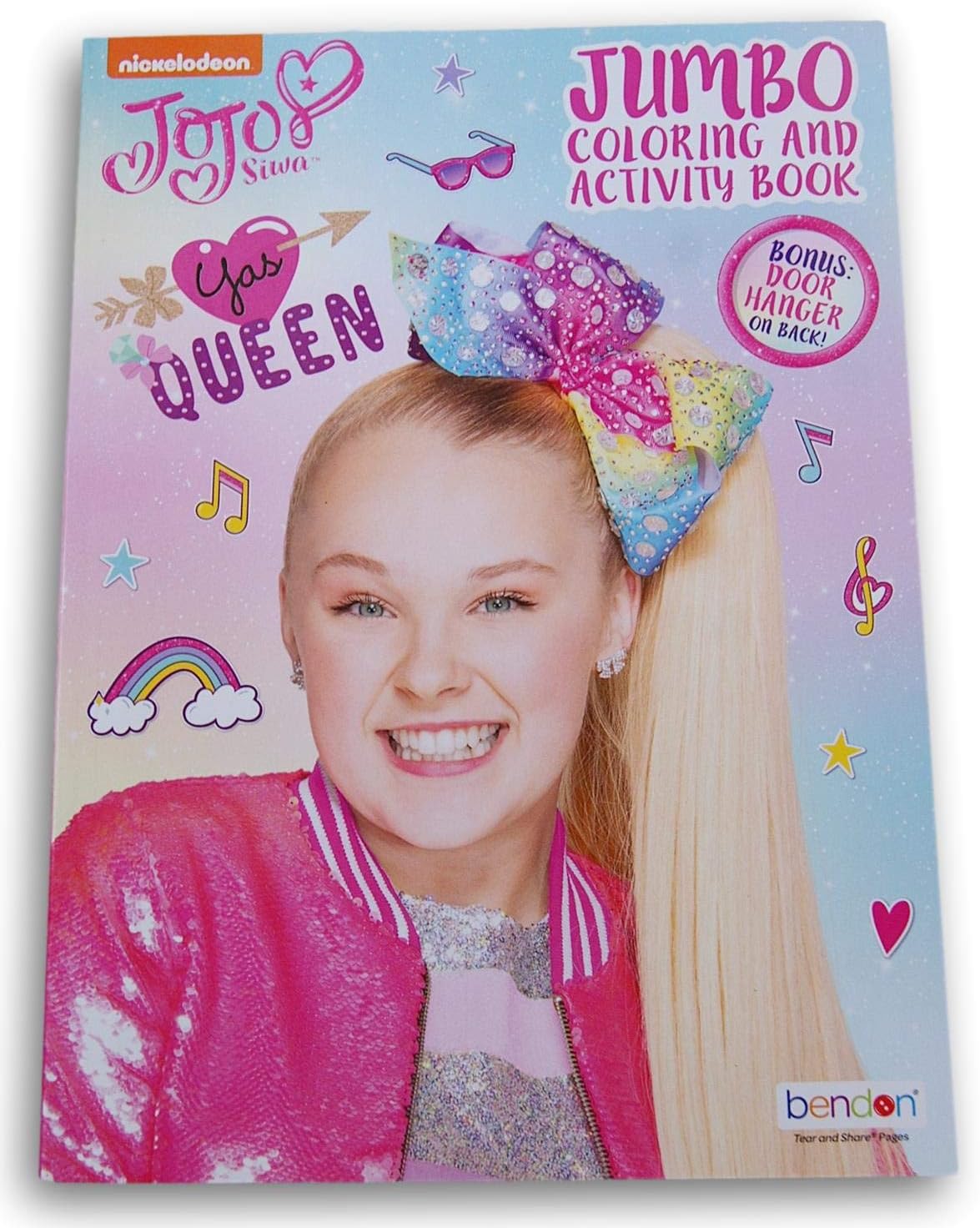 BendonJoJo Siwa ''Yas Queen'' Coloring and Activity Book with Bonus Door Hanger on Back - 80 Pages